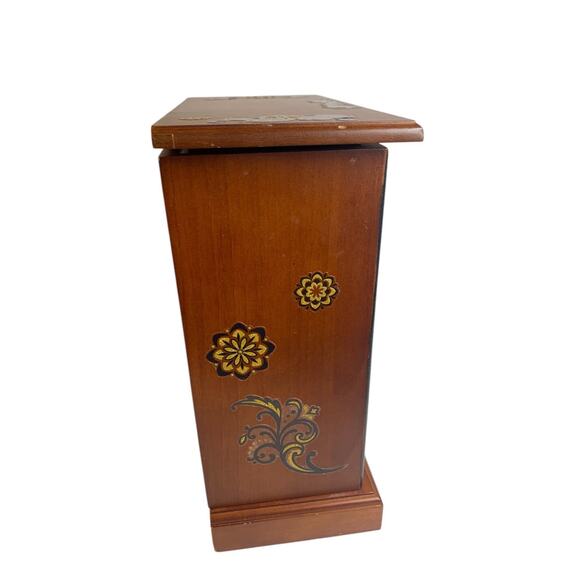 Tabletop Jewelry Armoire Brown Black Refinished 11"h x 9.5"l - Picture 5 of 8